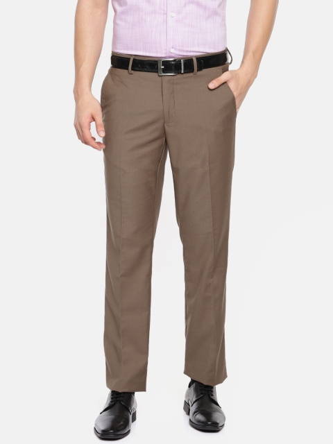 

Van Heusen Men Brown Slim Fit Solid Formal Trousers