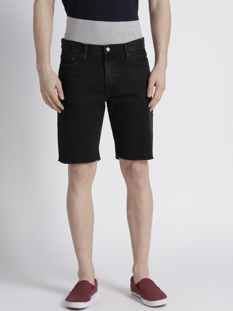 

GAP Men 10" Distressed Denim Shorts in Slim Fit with GapFlex, Black