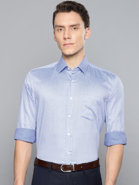 

Louis Philippe Men Blue Slim Fit Self Design Formal Shirt