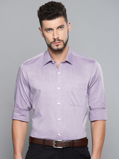 

Louis Philippe Men Purple Slim Fit Self Design Formal Shirt