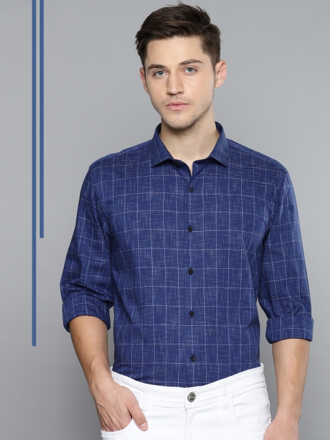 

Louis Philippe Ath.Work Men Blue Super Slim Fit Checked Smart Casual Shirt
