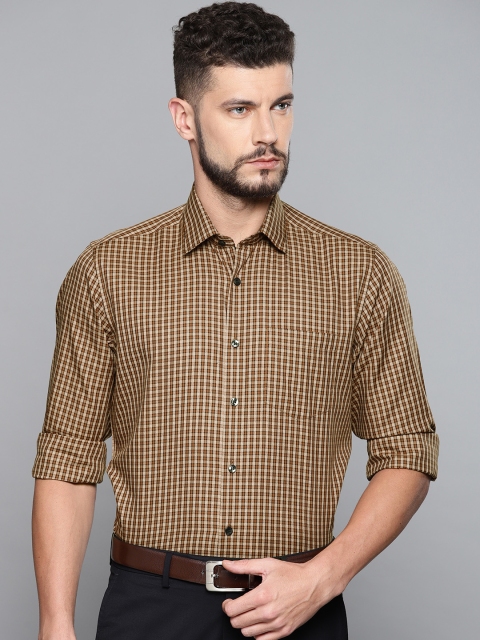 

Louis Philippe Men Brown Slim Fit Checked Formal Shirt