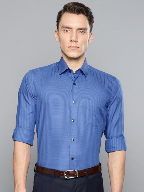 

Louis Philippe Men Blue Slim Fit Self Design Formal Shirt