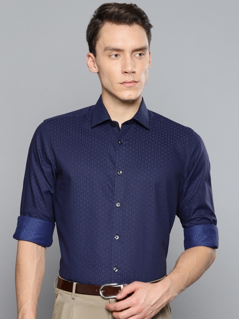 

Louis Philippe Men Blue Slim Fit Self Design Formal Shirt