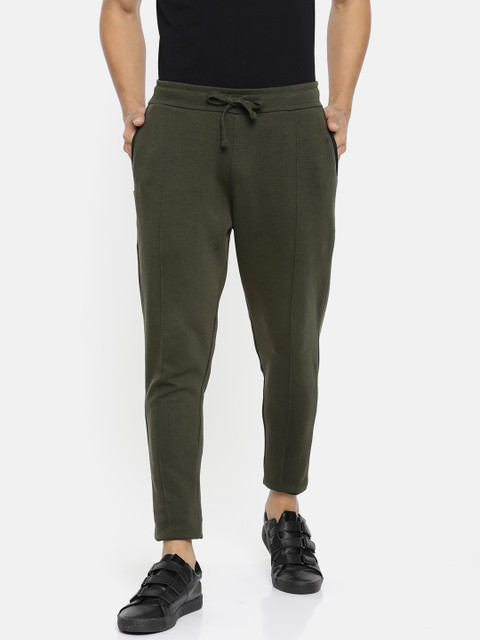 

Bossini Men Olive Green Solid Track Pants
