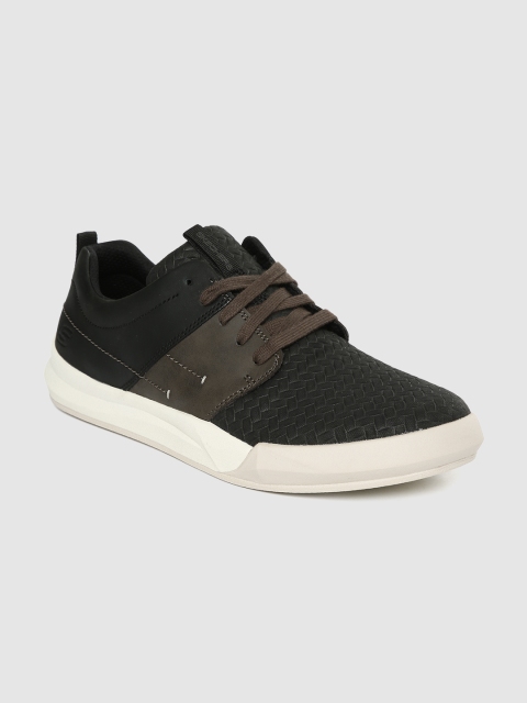 

Skechers Men Black NORSEN-AVENO Leather Sneakers