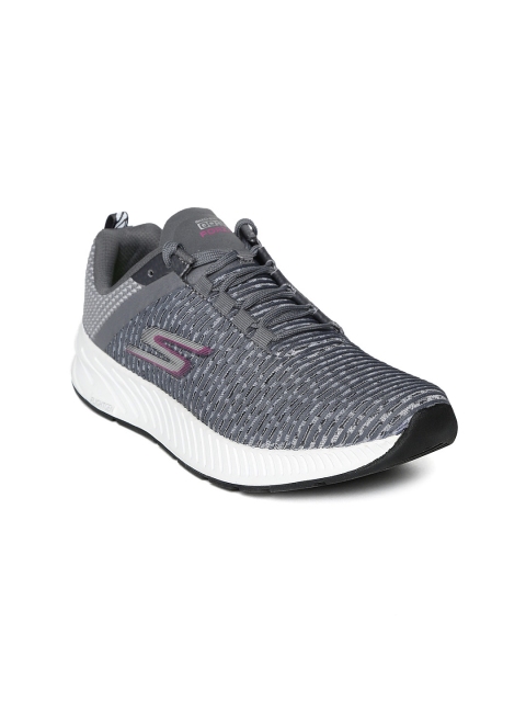 

Skechers Women Grey Go Forza 3 Woven Design Running Shoes