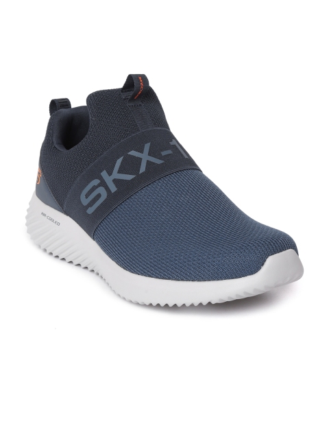 

Skechers Men Navy Blue Bounder Wolfston Woven Design Slip-On Sneakers
