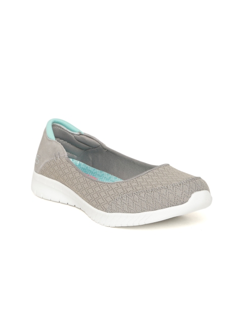 

Skechers Women Grey Wave-Lite Woven Design Slip-On Sneakers