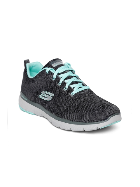 

Skechers Women Charcoal Grey & Black Flex Appeal 3.0 Training Shoes