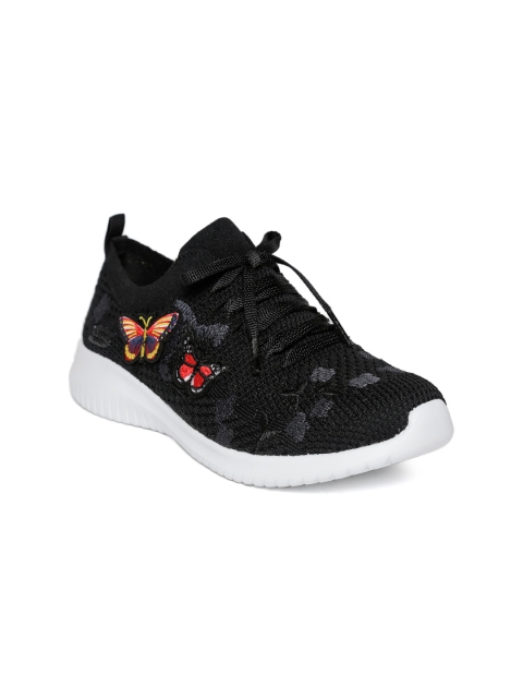 

Skechers Women Black Ultra Flex Fly Away Woven Design Training Shoes