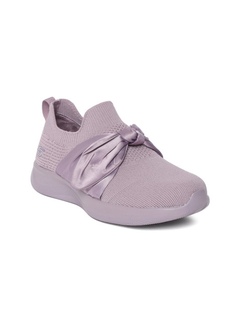 

Skechers Women Mauve Bobs Squad 2- Bow Beauty Slip-On Sneakers