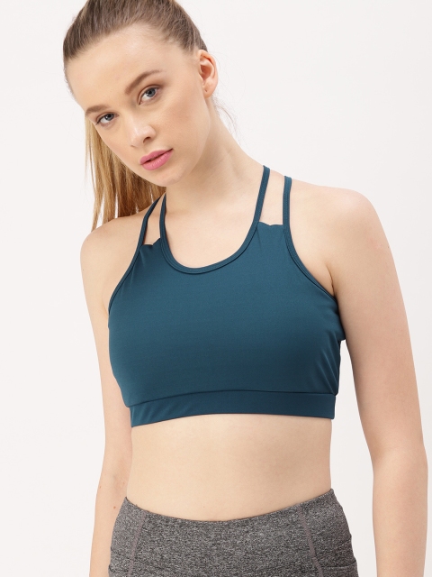 

DressBerry Teal Blue Solid Non-Wired Lightly Padded Sports Bra DBMV-32-B