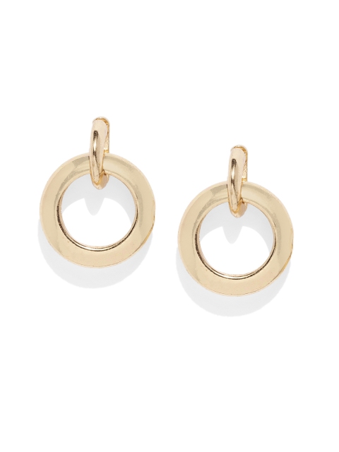 

justpeachy Gold-Toned Circular Drop Earrings