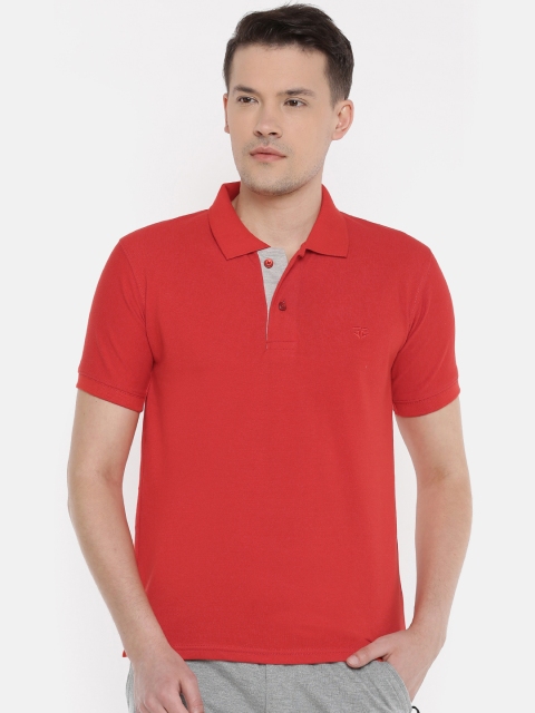

FIFTY TWO Men Red Solid Polo Collar T-shirt