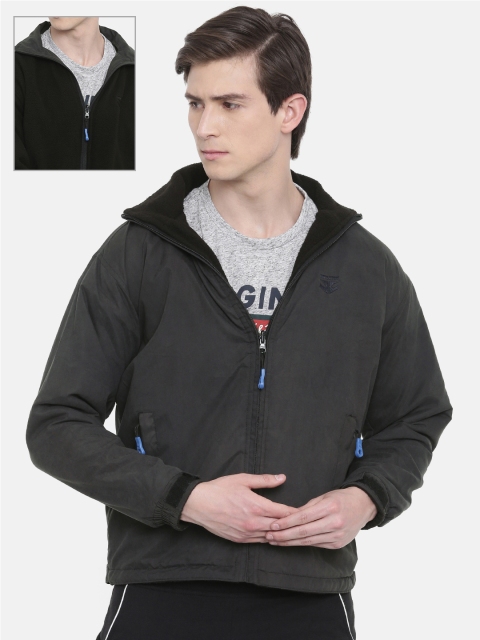 

Sports52 wear Men Black Solid Reversible Sporty Jacket
