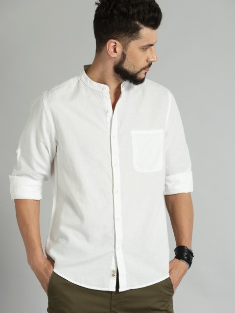 

Roadster Men White Regular Fit Solid Casual Shirt