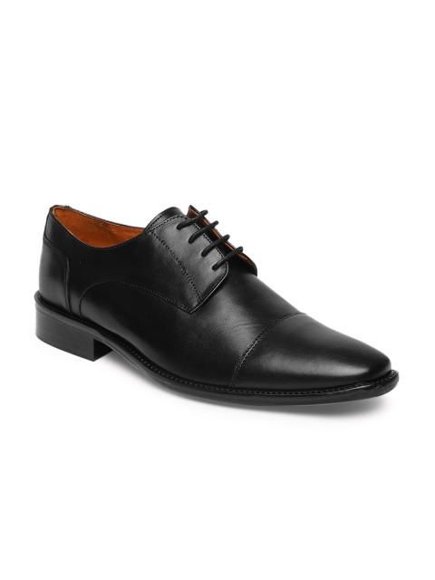 

Tresmode Men Black Formal Leather Derby Shoes