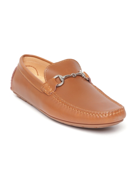 

Tresmode Men Brown Perforated Leather Driving Shoes