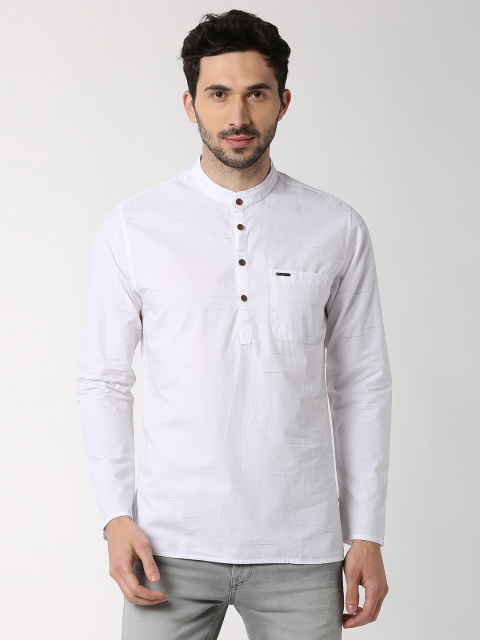 

Peter England Men White Solid Straight Kurta