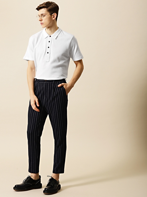 

Mr Bowerbird Men White Tailored Fit Solid Polo Collar T-shirt