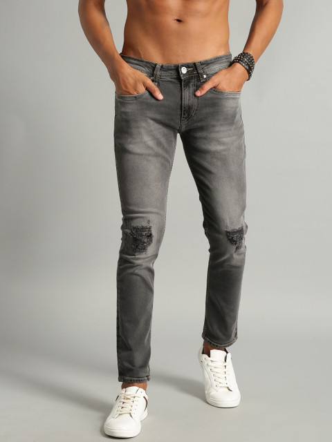 

Roadster Men Black Skinny Fit Mid-Rise Mildly Distressed Stretchable Jeans