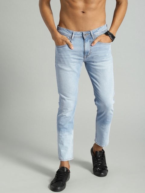 

Roadster Men Blue Skinny Fit Mid-Rise Clean Look Stretchable Cropped Jeans