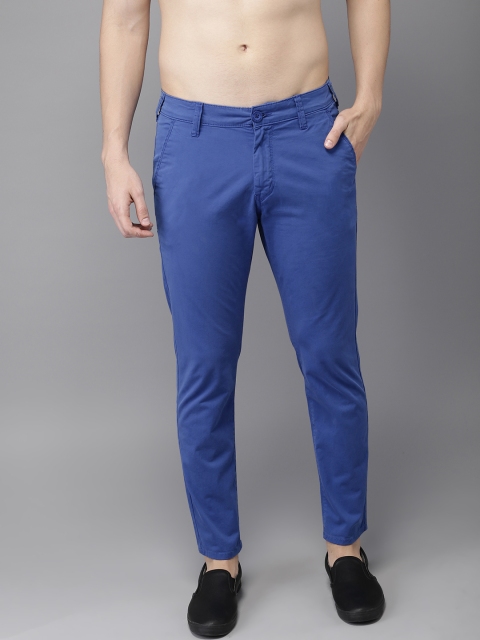 

HERE&NOW Men Blue Slim Fit Solid Chinos