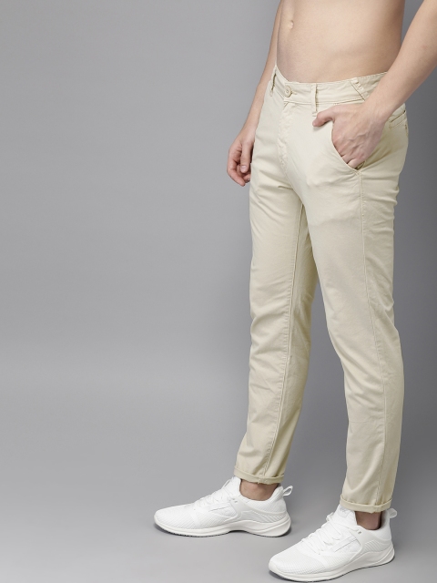 

HERE&NOW Men Beige Slim Fit Solid Chinos