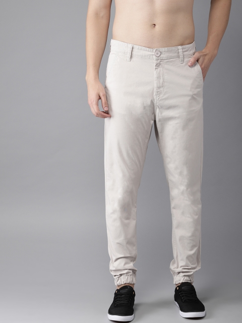 

HERE&NOW Men Off-White Regular Fit Solid Joggers