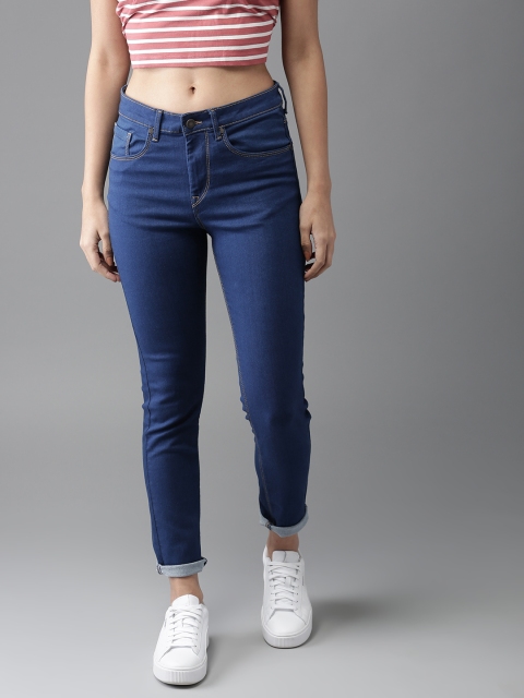 

HERE&NOW Women Blue Skinny Fit High-Rise Clean Look Stretchable Jeans