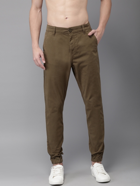 

HERE&NOW Men Brown Regular Fit Solid Joggers