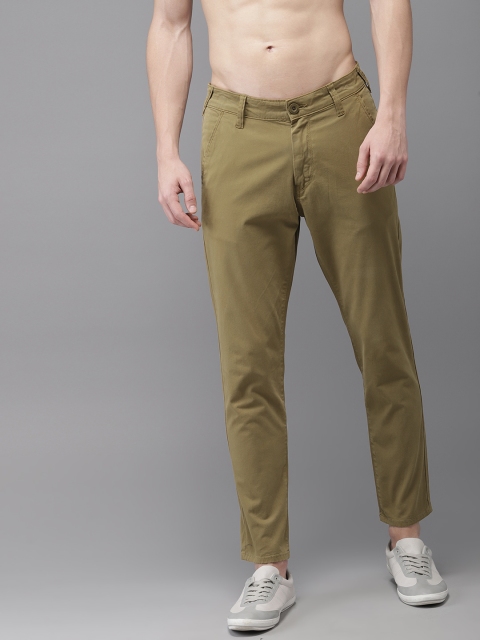 

HERE&NOW Men Khaki Slim Fit Solid Chinos