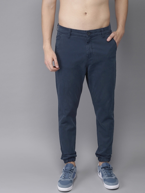 

HERE&NOW Men Navy Blue Regular Fit Solid Joggers