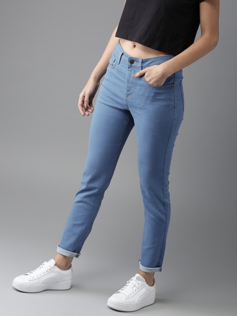 

HERE&NOW Women Blue Skinny Fit High-Rise Clean Look Stretchable Jeans
