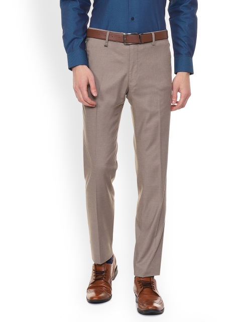 

Van Heusen Men Brown Slim Fit Solid Formal Trousers