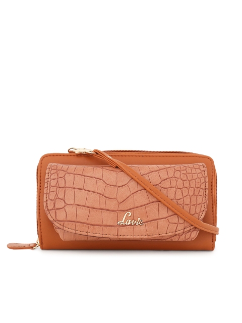 

Lavie Women Orange Animal Printed Envelope Clutch