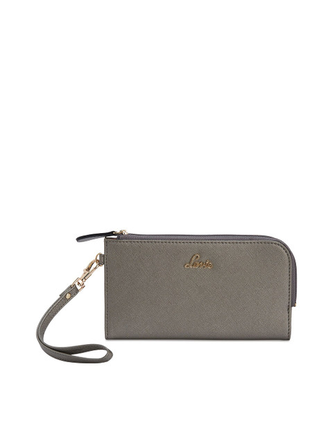 

Lavie Women Grey Solid Zip Around Wallet