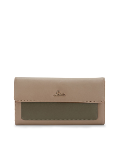 

Lavie Women Beige Colourblocked Three Fold Wallet