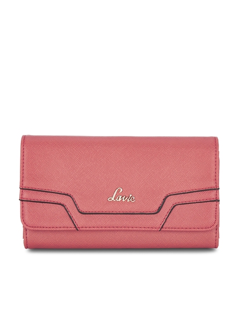 

Lavie Women Pink Solid Three Fold Wallet