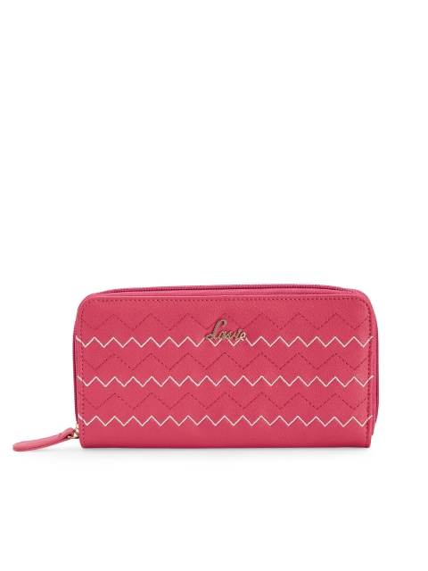 

Lavie Women Pink Textured Zip Around Wallet