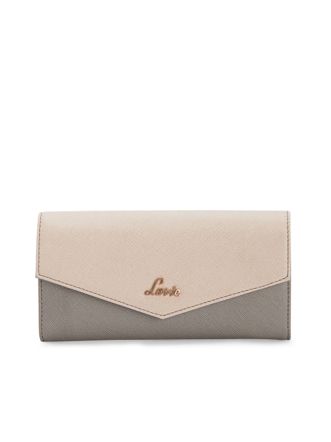 

Lavie Women Beige & Grey Colourblocked Two Fold Wallet