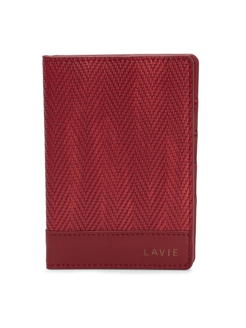 

Lavie Women Maroon Textured Passport Holder