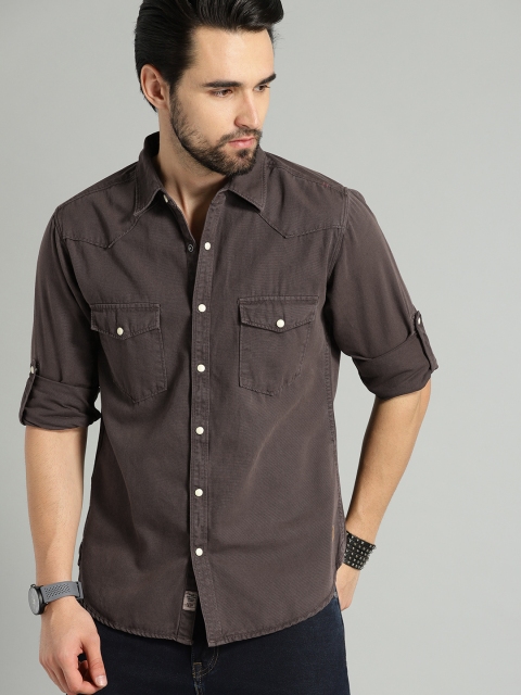 

Roadster Men Coffee Brown Regular Fit Solid Casual Shirt