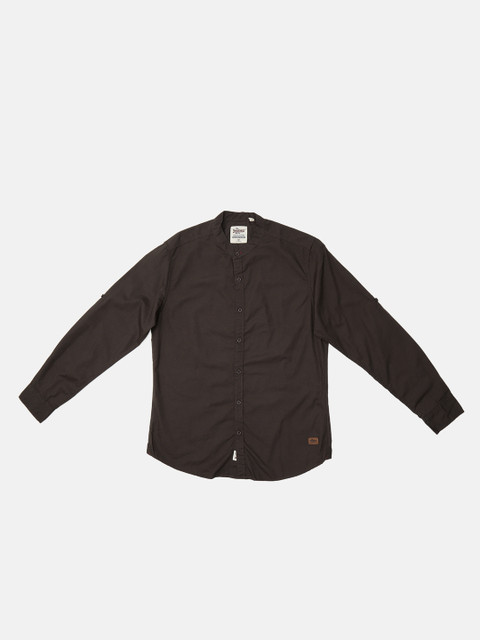 

Roadster Men Brown Regular Fit ROMAIN SLUB Solid Casual Shirt