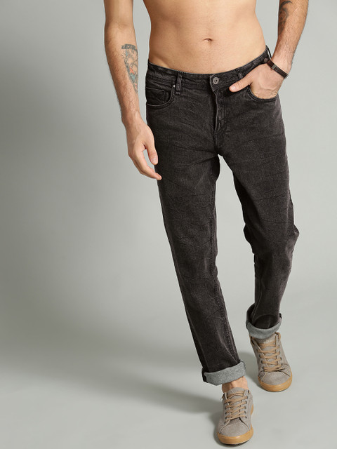 

Roadster Men Charcoal Grey Slim Tapered Fit Mid-Rise Clean Look Stretchable Jeans