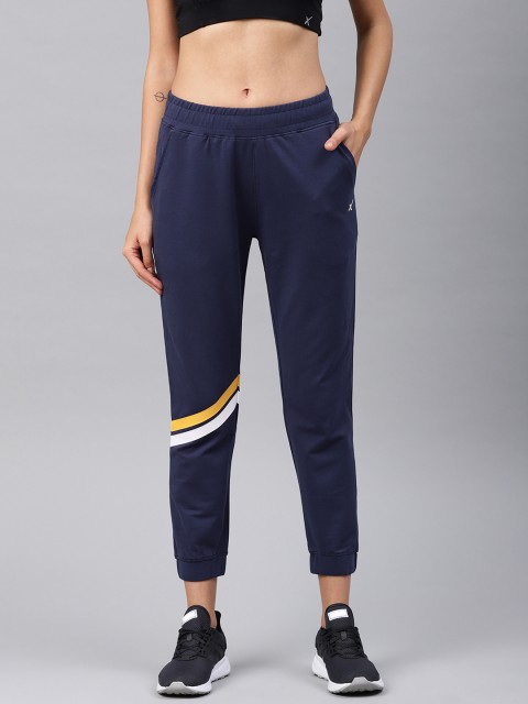 

HRX by Hrithik Roshan Women Navy Blue Slim Ankle Lifestyle Knitted Joggers