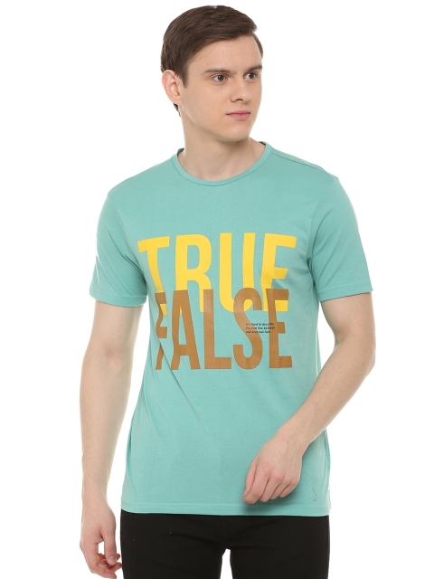 

People Men Green Printed Round Neck T-shirt