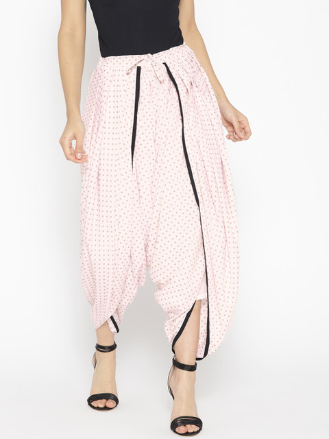 

Ayaany Women Pink & Grey Regular Fit Printed Dhoti Pants