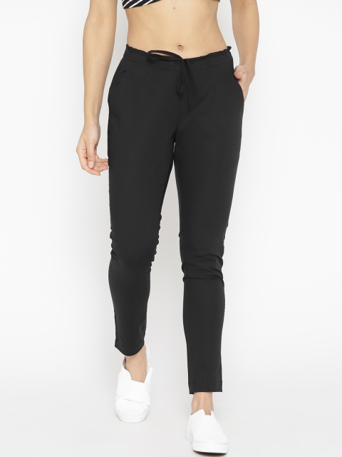 

Ayaany Women Black Regular Fit Solid Trousers